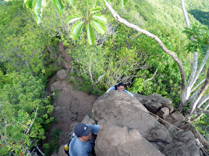 Climbing the rockface