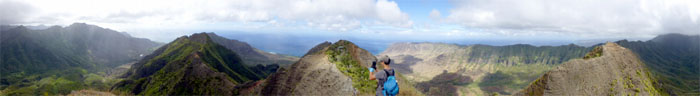 Panoramic view from Pu'u Ohikilolo